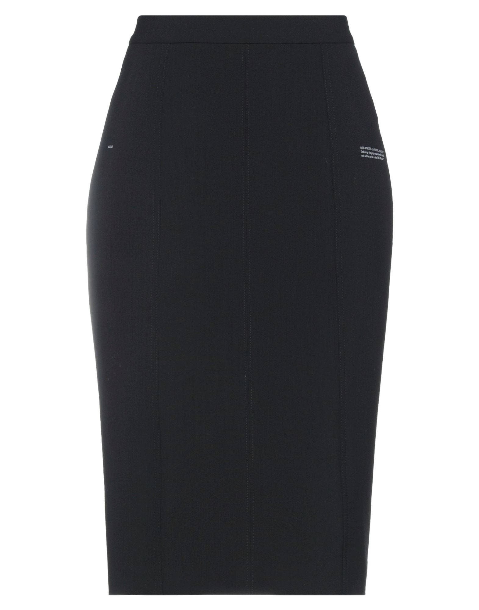 Off-white Woman Midi Skirt Black Size 8 Polyester, Virgin Wool, Polyamide