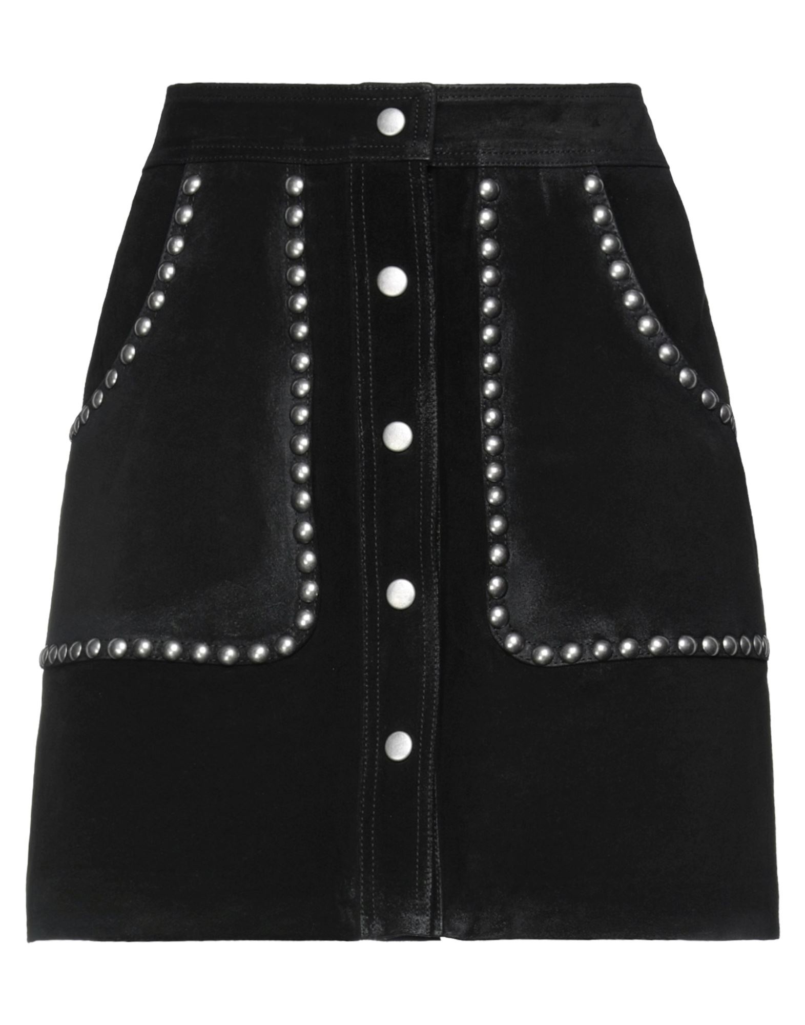 Shop Golden Goose Woman Mini Skirt Black Size S Bovine Leather