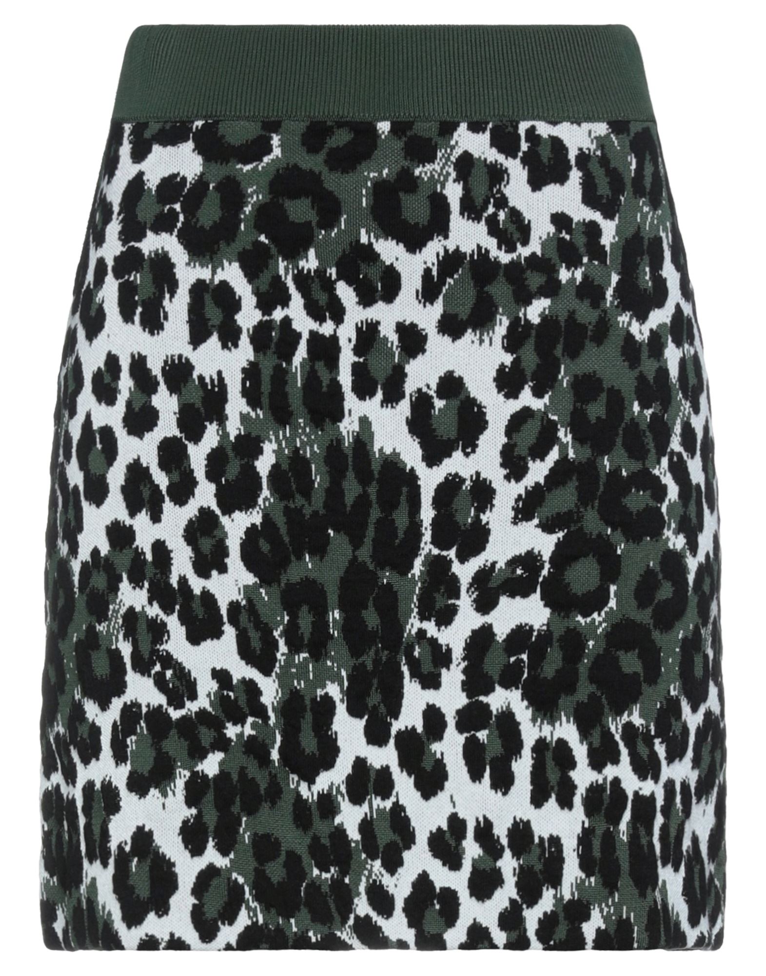 Shop Kenzo Woman Mini Skirt Dark Green Size L Viscose, Cotton, Polyester