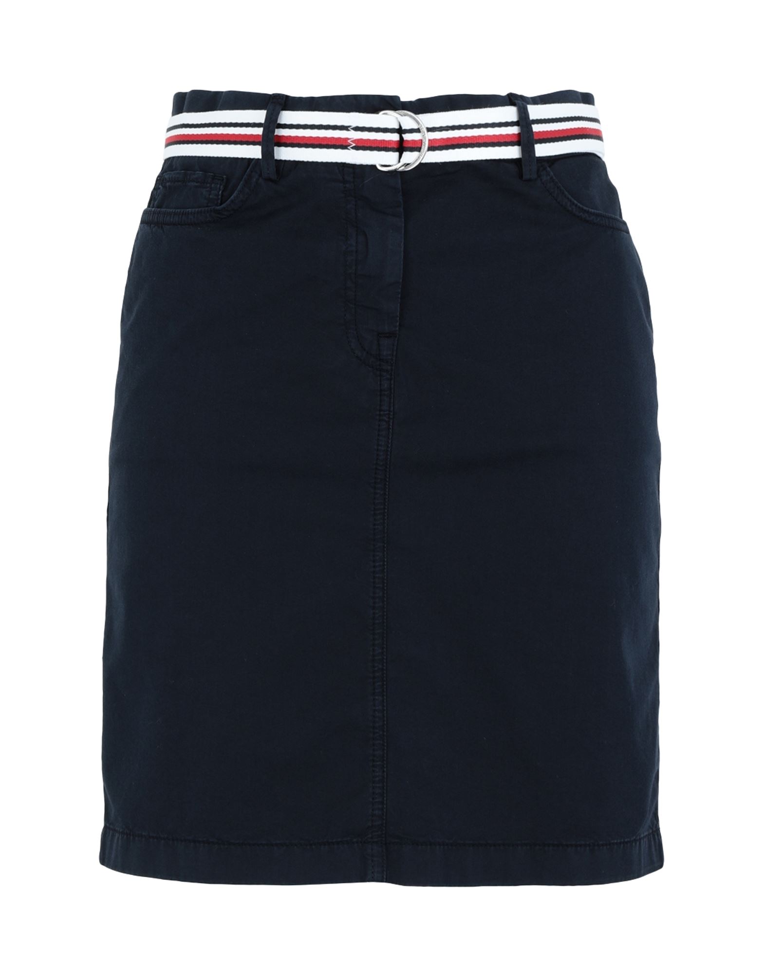 《セール開催中》TOMMY HILFIGER レディース ミディスカート ダークブルー 36 コットン 65% / テンセル 33% / ポリウレタン 2% CO TENCEL ROME SHORT SKIRT