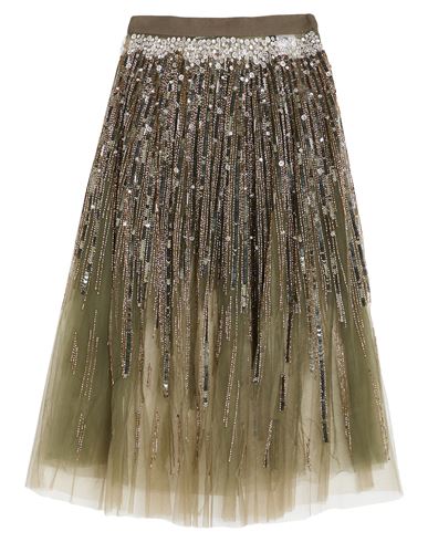 Elisabetta Franchi Woman Midi Skirt Military Green Size 4 Polyamide