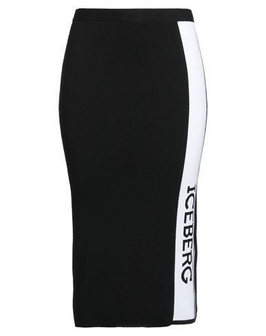 Iceberg Woman Midi Skirt Black Size S Virgin Wool