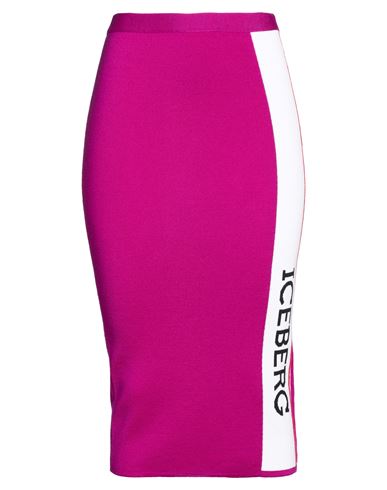 Iceberg Woman Midi Skirt Mauve Size S Virgin Wool In Pink