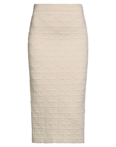 Elisabetta Franchi Woman Midi Skirt Ivory Size 4 Viscose, Polypropylene, Polyester In Neutral
