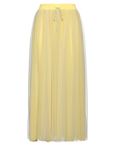 Atos Lombardini Woman Maxi Skirt Yellow Size 6 Polyester, Elastane