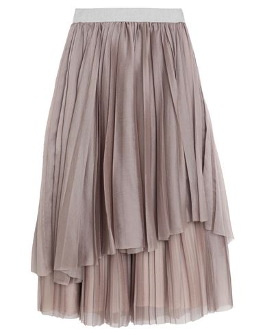 Fabiana Filippi Woman Midi Skirt Khaki Size 8 Polyester, Cotton, Elastane In Beige