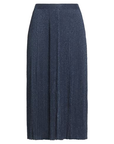 Elisabetta Franchi Woman Midi Skirt Midnight Blue Size 8 Viscose, Polyester