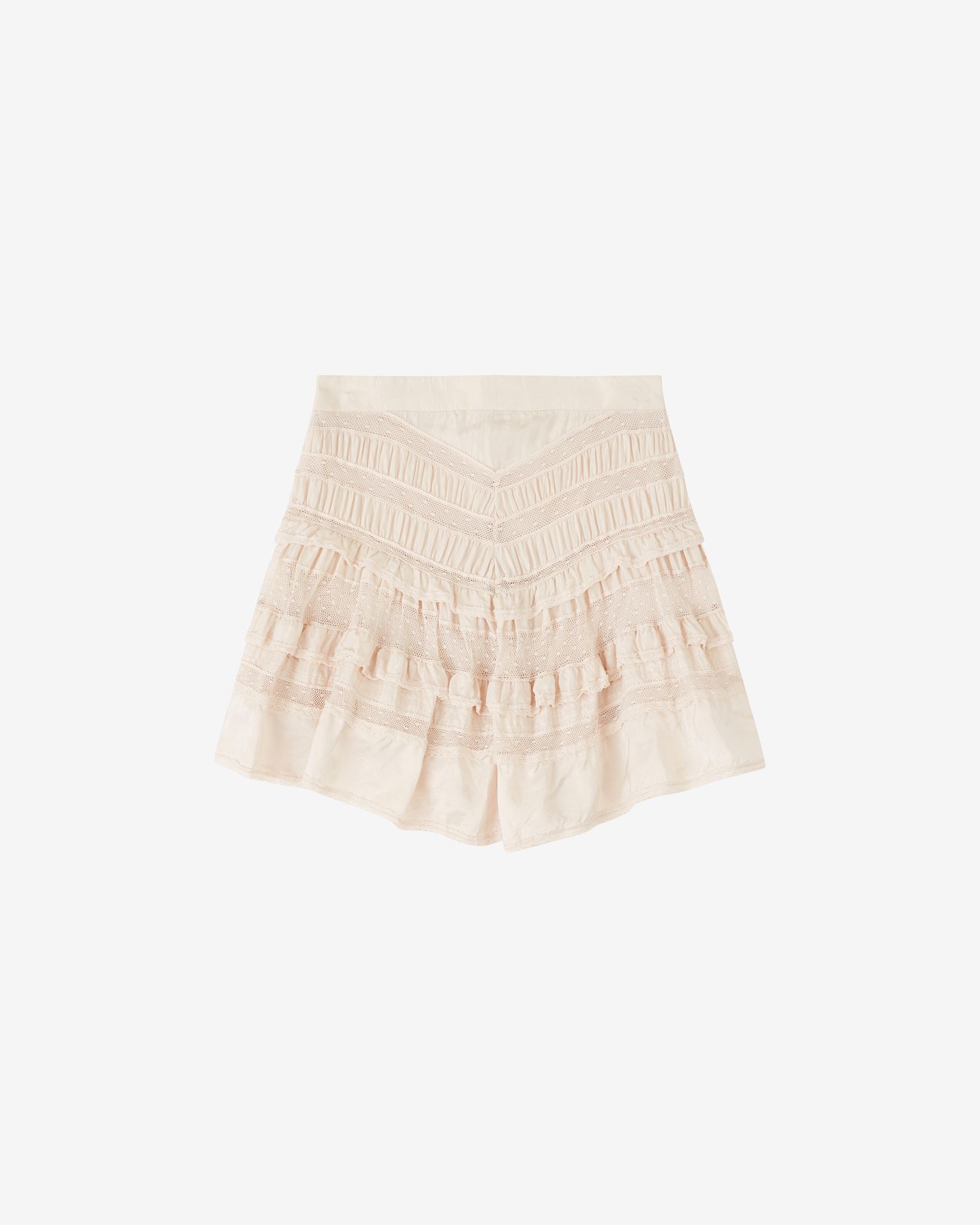 Shop Isabel Marant Constance Ruffled Miniskirt In Silk And Lace In White