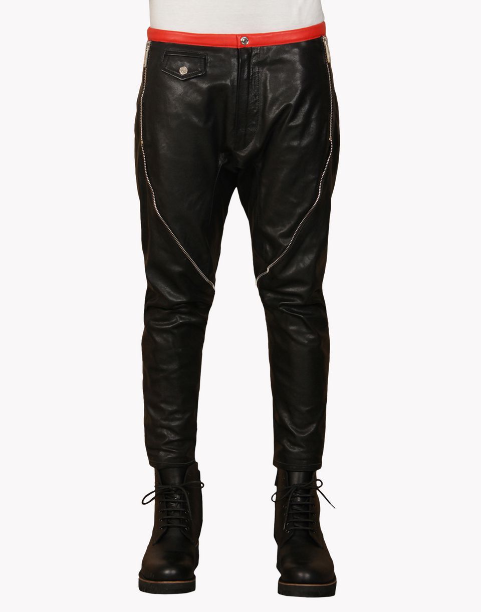 Dsquared2 Motorcycle Leather Pants - Leather Pants for Men | Official Store