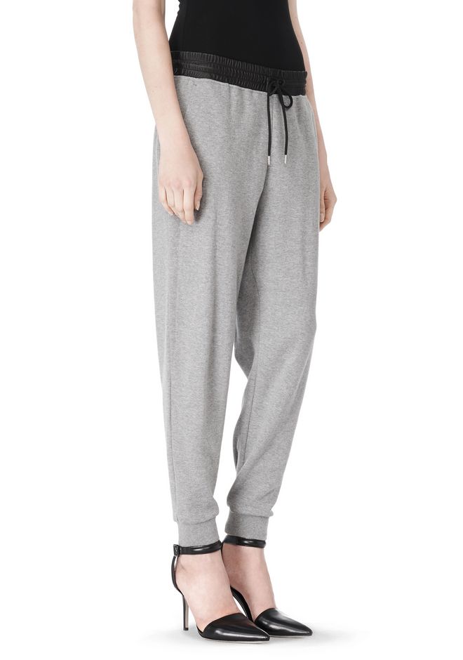 COTTON SWEATPANTS WITH LEATHER WAISTBAND | PANTS | Alexander Wang ...