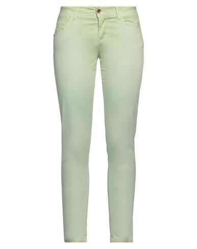 Woman Pants Acid green Size 25 Cotton, Elastane