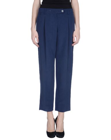 Shop Emporio Armani Woman Pants Midnight Blue Size 12 Linen, Silk