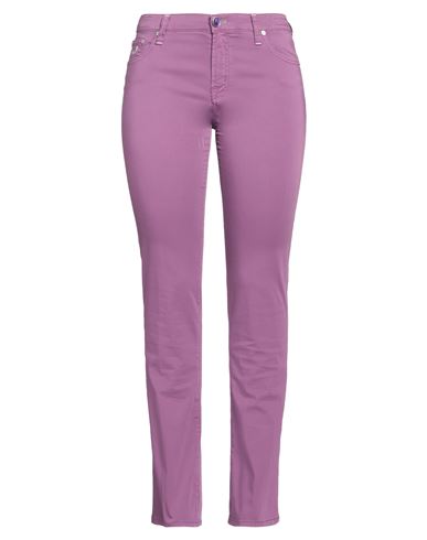 Jacob Cohёn Woman Pants Mauve Size 30 Cotton, Elastane In Purple