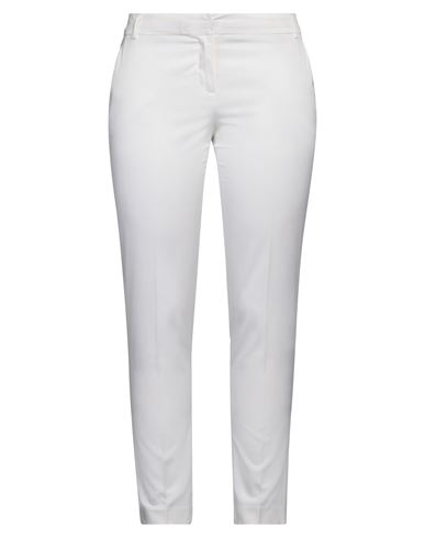 Woman Pants White Size 6 Cotton, Viscose, Elastane
