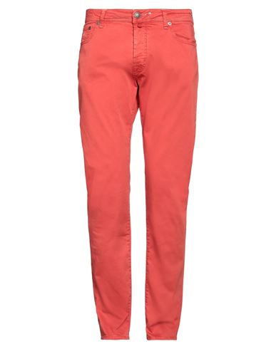 Shop Jacob Cohёn Man Pants Orange Size 35 Cotton, Elastane