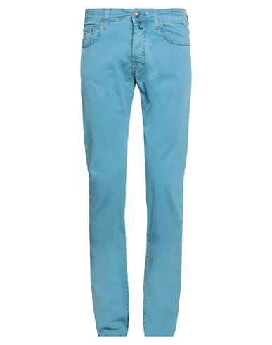Jacob Cohёn Man Pants Sky Blue Size 30 Cotton, Elastane In Green