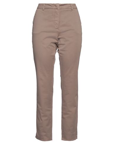 Rossopuro Woman Pants Light Brown Size 6 Cotton, Elastane In Beige