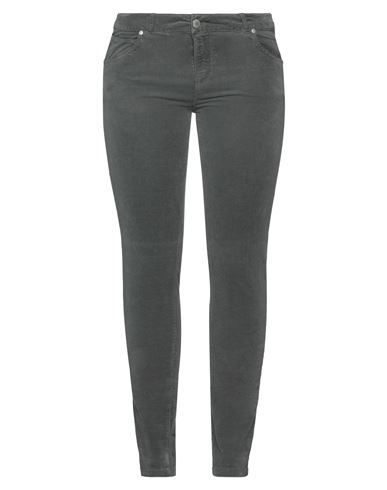 Woman Pants Steel grey Size 6 Cotton, Elastane