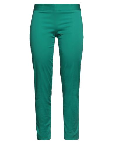 Nenette Woman Pants Emerald Green Size 6 Cotton, Elastane