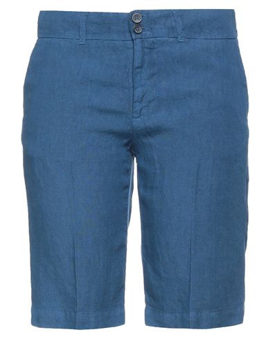 120% Lino Woman Shorts & Bermuda Shorts Navy Blue Size 2 Linen