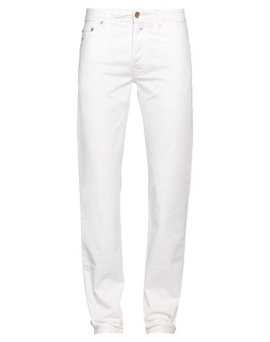 Shop Jacob Cohёn Man Pants White Size 33 Cotton, Elastane