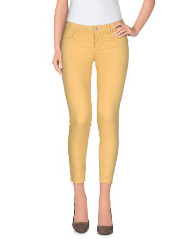 Woman Pants Yellow Size 26 Cotton, Elastane