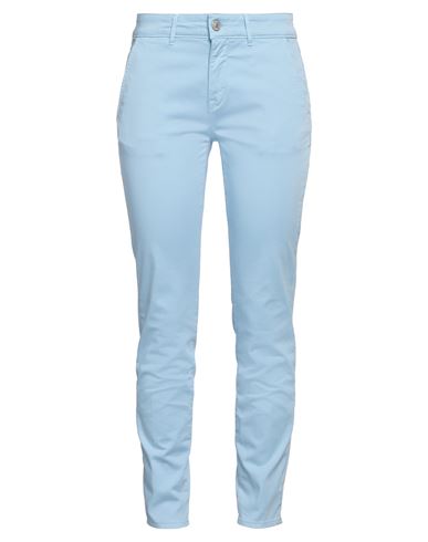 Shop Care Label Woman Pants Azure Size 26 Cotton, Elastane In Blue