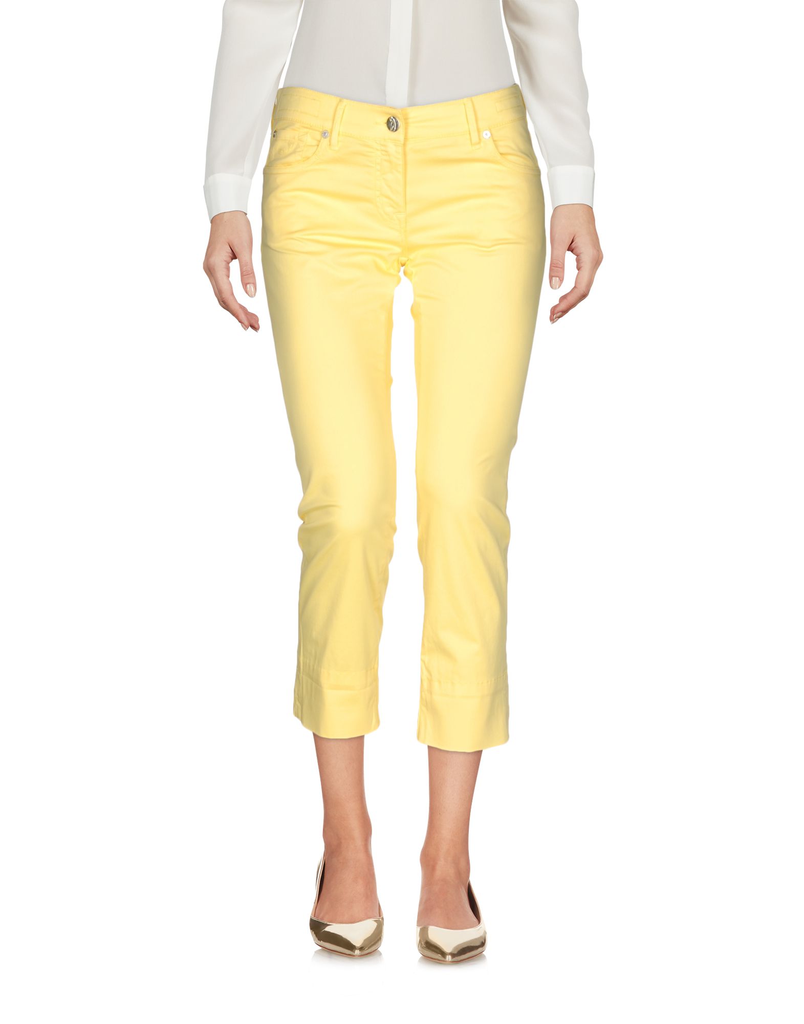 Jacob Cohёn Cropped Pants In Yellow