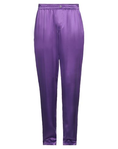 Dolce & Gabbana Man Pants Purple Size 32 Silk