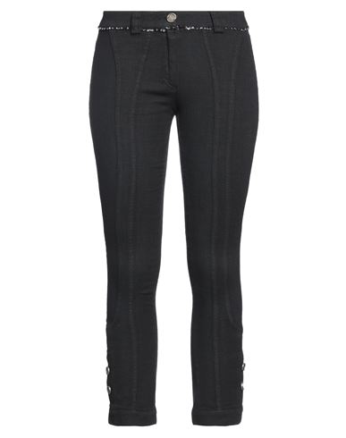 Woman Pants Black Size 6 Cotton, Elastane