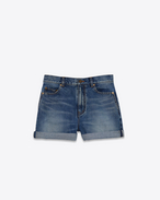 SAINT LAURENT Kurze Hosen D Weite Shorts in Vintage-Blau f
