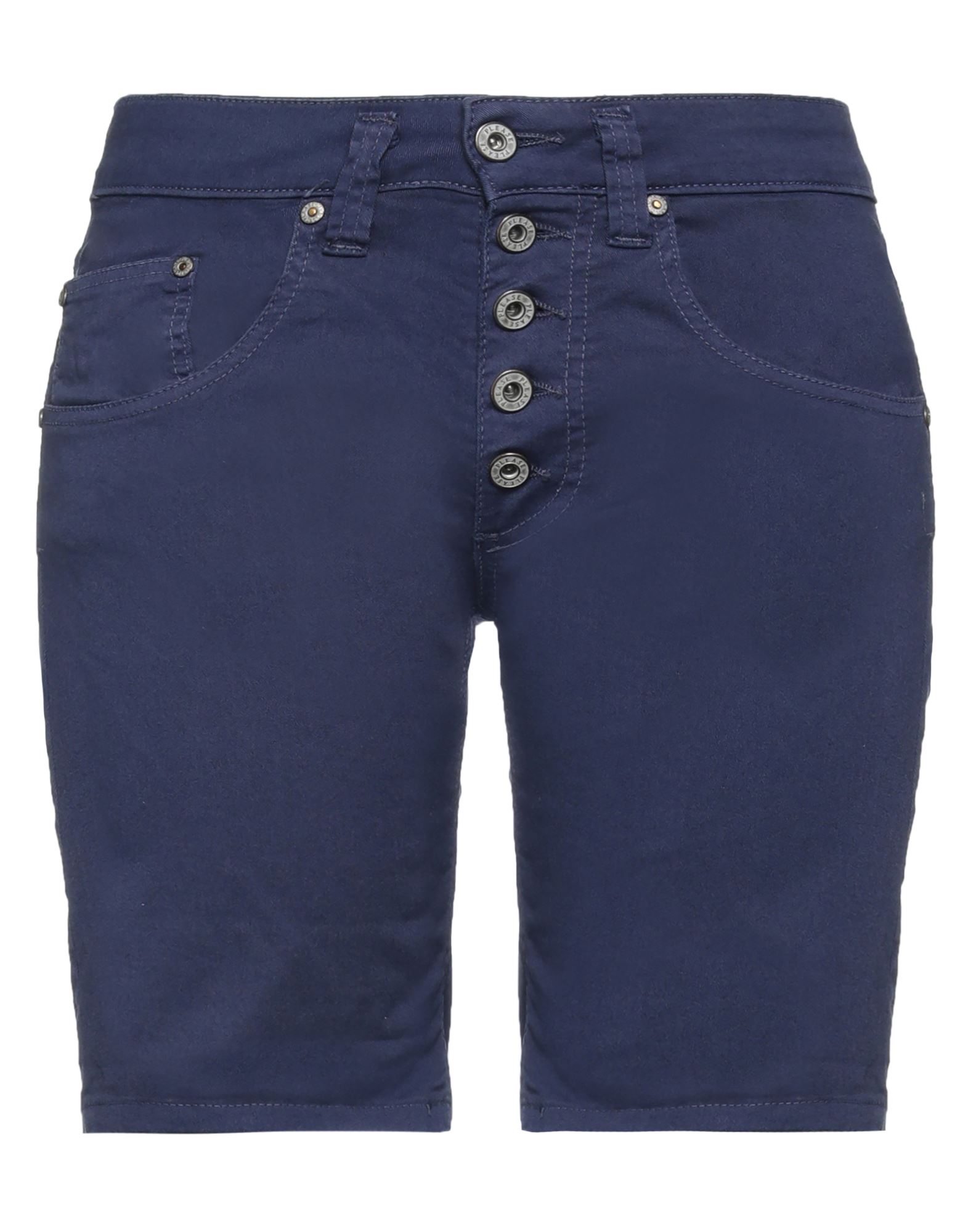 Please Woman Shorts & Bermuda Shorts Navy Blue Size Xxs Cotton, Elastane