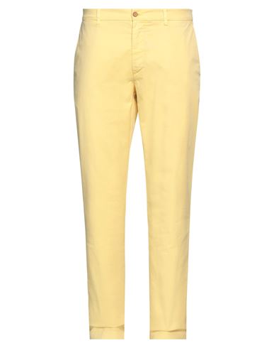Shop Harmont & Blaine Man Pants Light Yellow Size 40 Cotton, Elastane