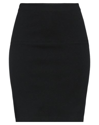 Woman Mini skirt Black Size 2 Cotton, Merino Wool
