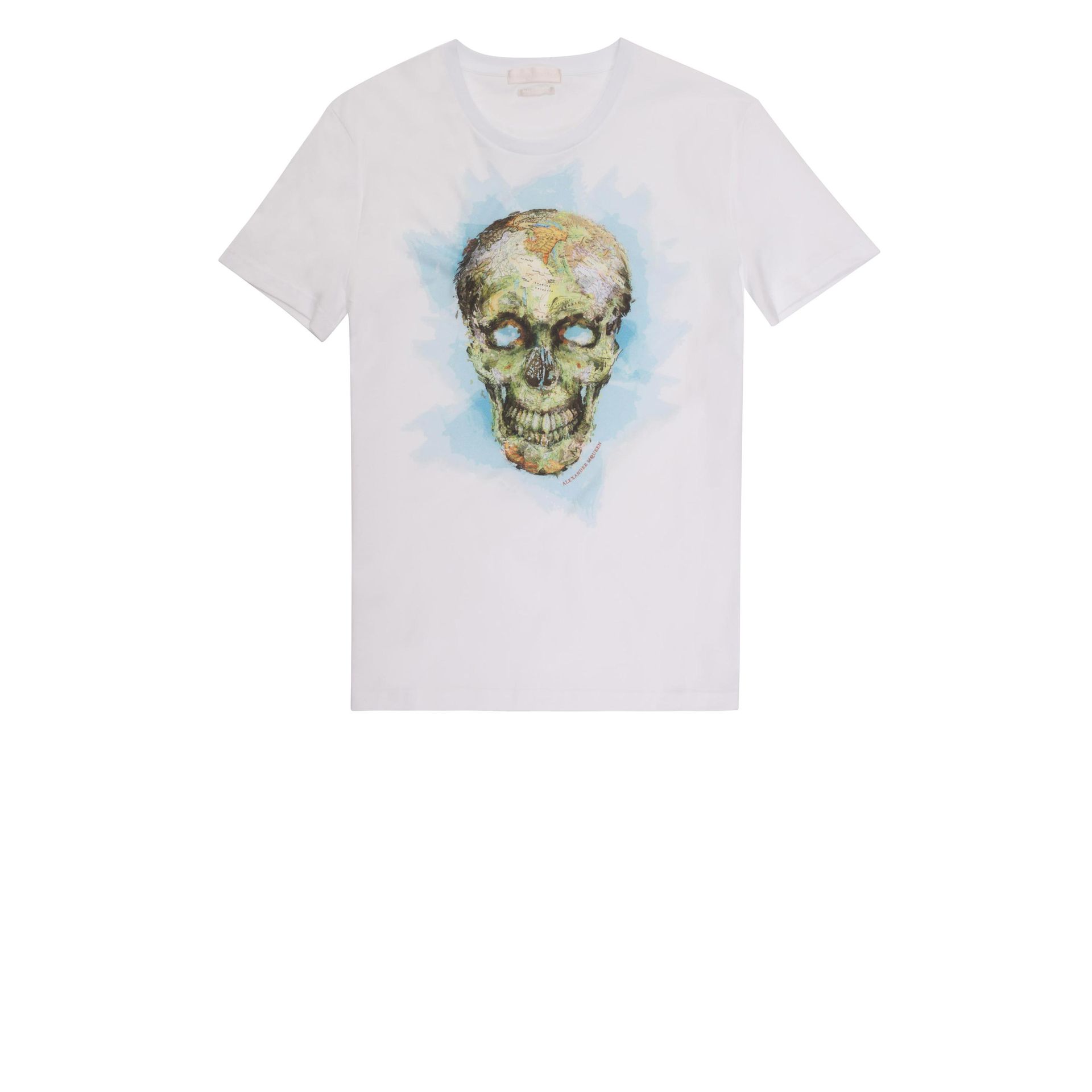 Map Skull Print T Shirt Alexander McQueen | Skull T Shirt | Jersey