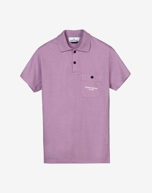 purple stone island polo