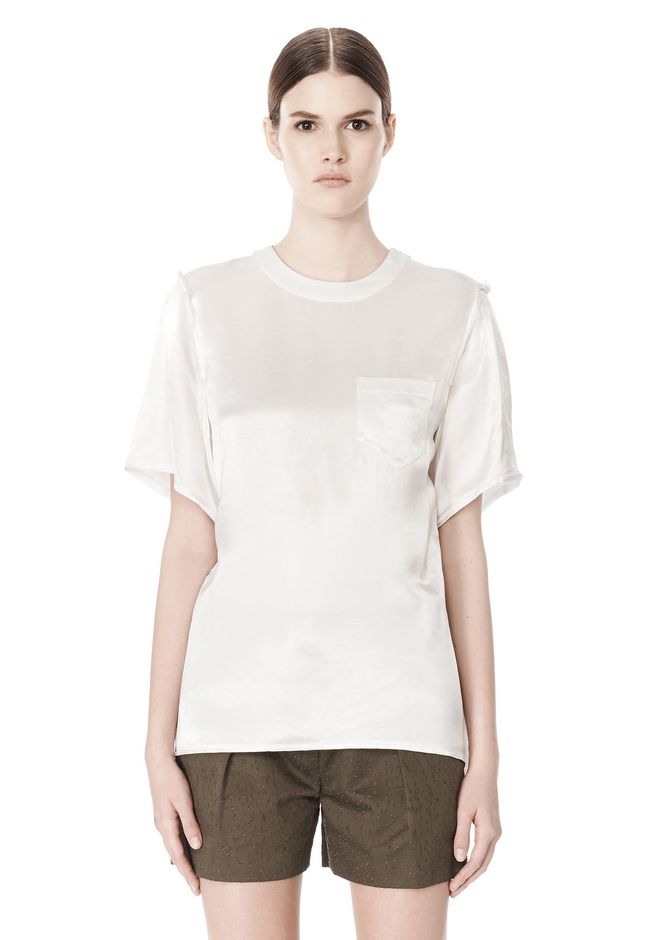 T SHIRT WITH EXPOSED DISTRESSED BACK | TOP | Alexander Wang Official Site