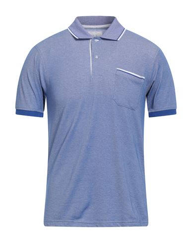 Man Polo shirt Blue Size S Cotton, Polyester