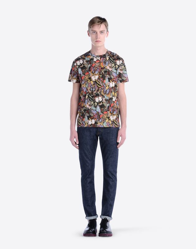 Valentino Uomo T Shirt With Camubutterfly Print, t Shirts And ...