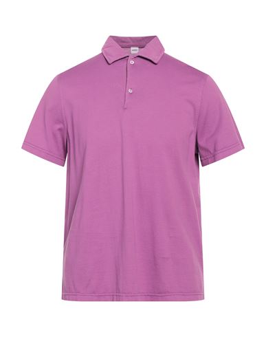 Aspesi Man Polo Shirt Mauve Size S Cotton In Purple