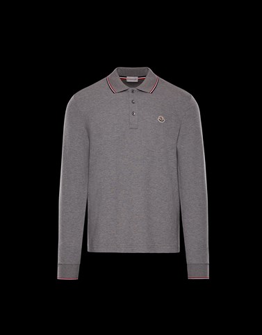 moncler long sleeve polo grey