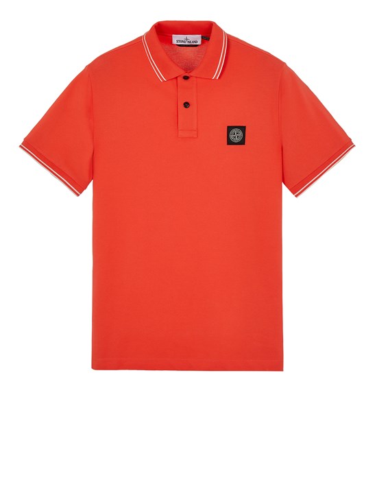  STONE ISLAND 22S18 STRETCH PIQUÉ Polo shirt Man Orange