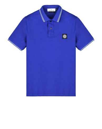 STONE ISLAND 22S18 STRETCH PIQUÉ Polo shirt Man Bright blue EUR 135