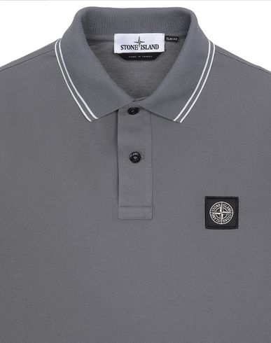 stone island charcoal polo