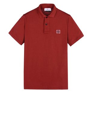 Stone island store red polo shirt