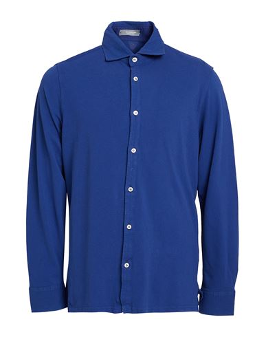 Rossopuro Man Shirt Blue Size 6 Cotton