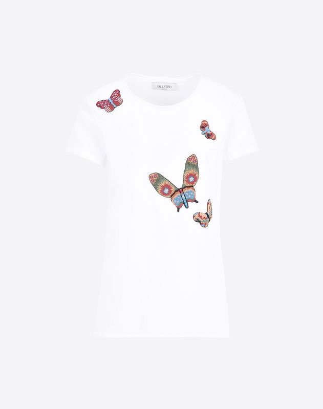 Women's Embroidered T Shirt In Cotton Valentino | Valentino Online ...