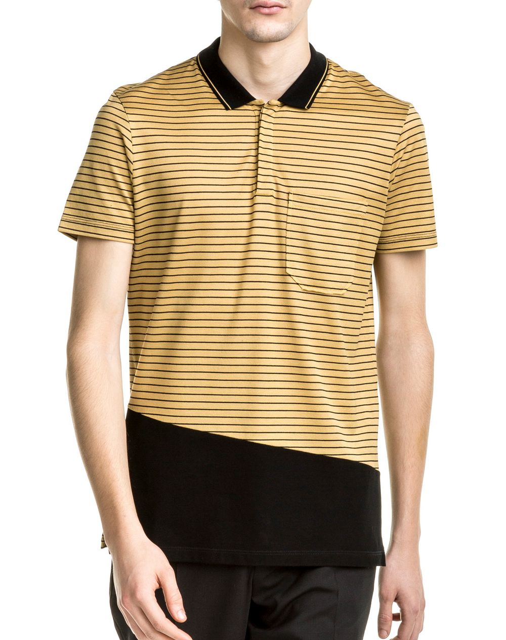 Lanvin Black Yellow Slim Fit Polo Shirt Polos T Shirts Men