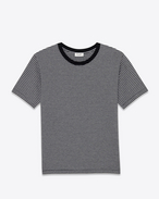 SAINT LAURENT T-Shirts et Jersey U T-shirt à manches courtes en jersey de coton à rayures pasadena noires et gris chiné f