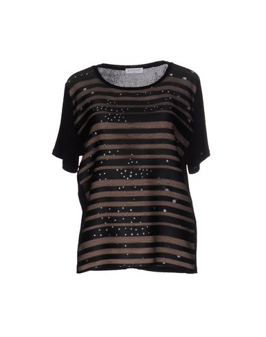 Woman T-shirt Black Size 4 Viscose, Polyester, Silk